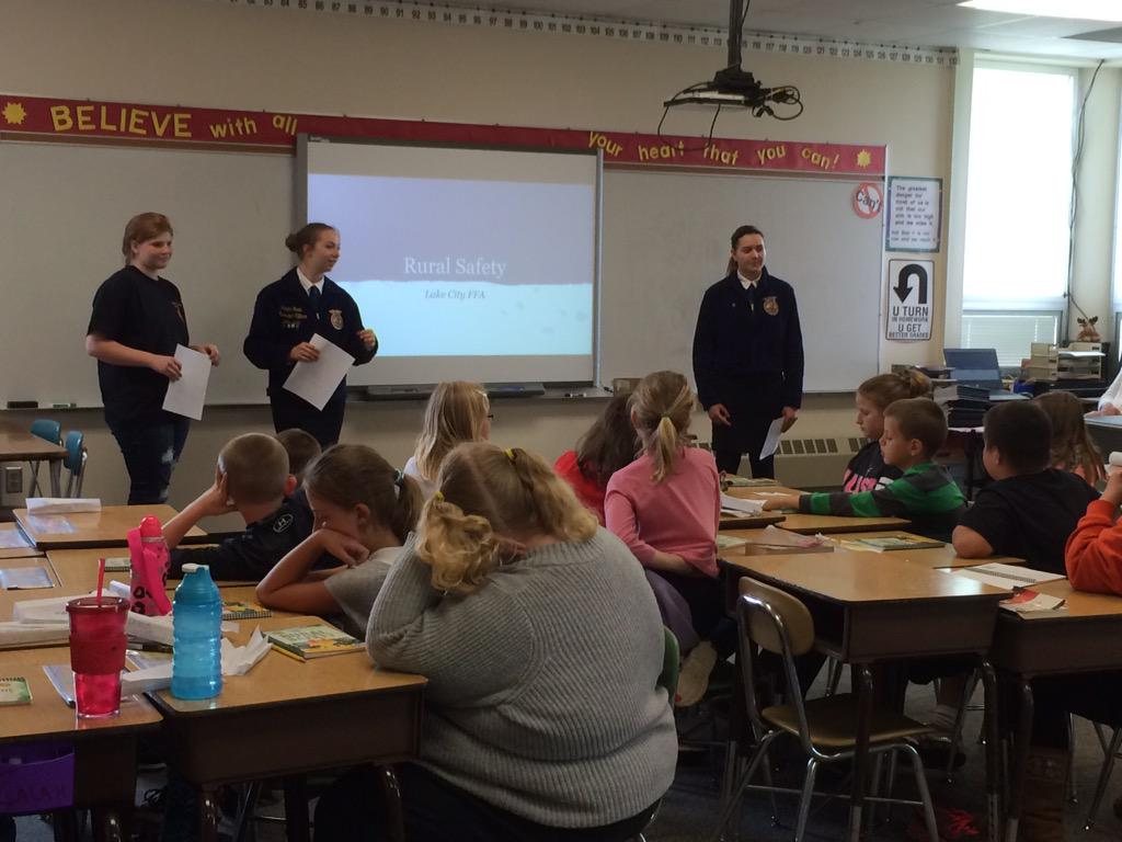 4th grade visit today! Check out the rest of the photos on Facebook by searching Lake City FFA #lcffa #farmsafety