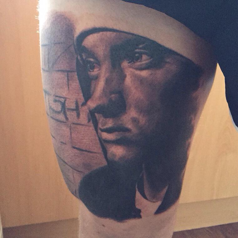 tattsnuts's tweet photo. Stage one of eminem ink today #eminem #8mile http://t.co/hikmhtEgYv