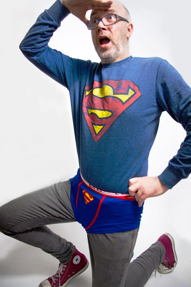 Superman looks shocked…can it be that he's seen the trailer for Supergirl? #99Project #ProjectPants #superheroselfie