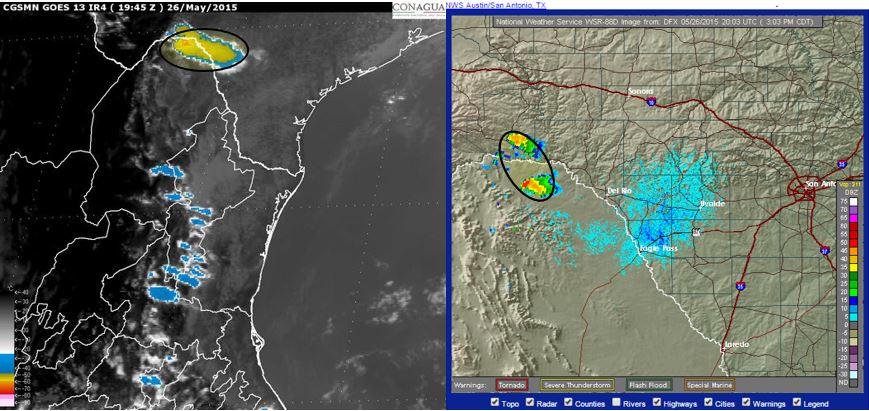 conagua_clima's tweet photo. Nube con potencial de lluvia fuerte, tormentas eléctricas, caída de #granizo y posible #tornado en el norte de Coah http://t.co/sUmWul1Eea