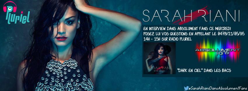 AbsolumentFANS's tweet photo. Posez vos questions à @SarahRianiMusic demain dans #AbsolumentFans sur @radiopluriel de 14h à 15h ! http://t.co/q4boyh8riw
