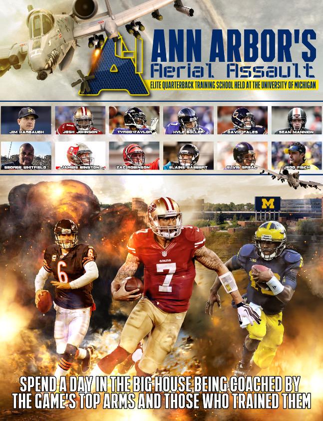 Jedd Fisch (@coachjeddfisch) on Twitter photo FAQ 10: What's <a href="/CoachJim4UM/">Coach Harbaugh</a> feelings toward Ann Arbor's Aerial Assault?
A: Tune it at 4:44 for his answer FAQ 10: What's <a href="/CoachJim4UM/">Coach Harbaugh</a> feelings toward Ann Arbor's Aerial Assault?
A: Tune it at 4:44 for his answer
