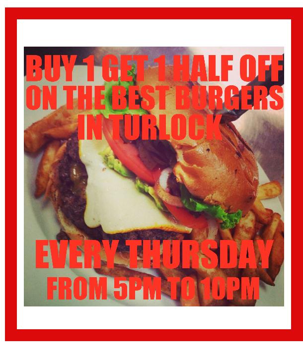 RedBrickTurlock's tweet image. BUY 1 GET 1 HALF OFF ON THE BEST BURGERS IN TURLOCK bit.ly/1Q8QnGt