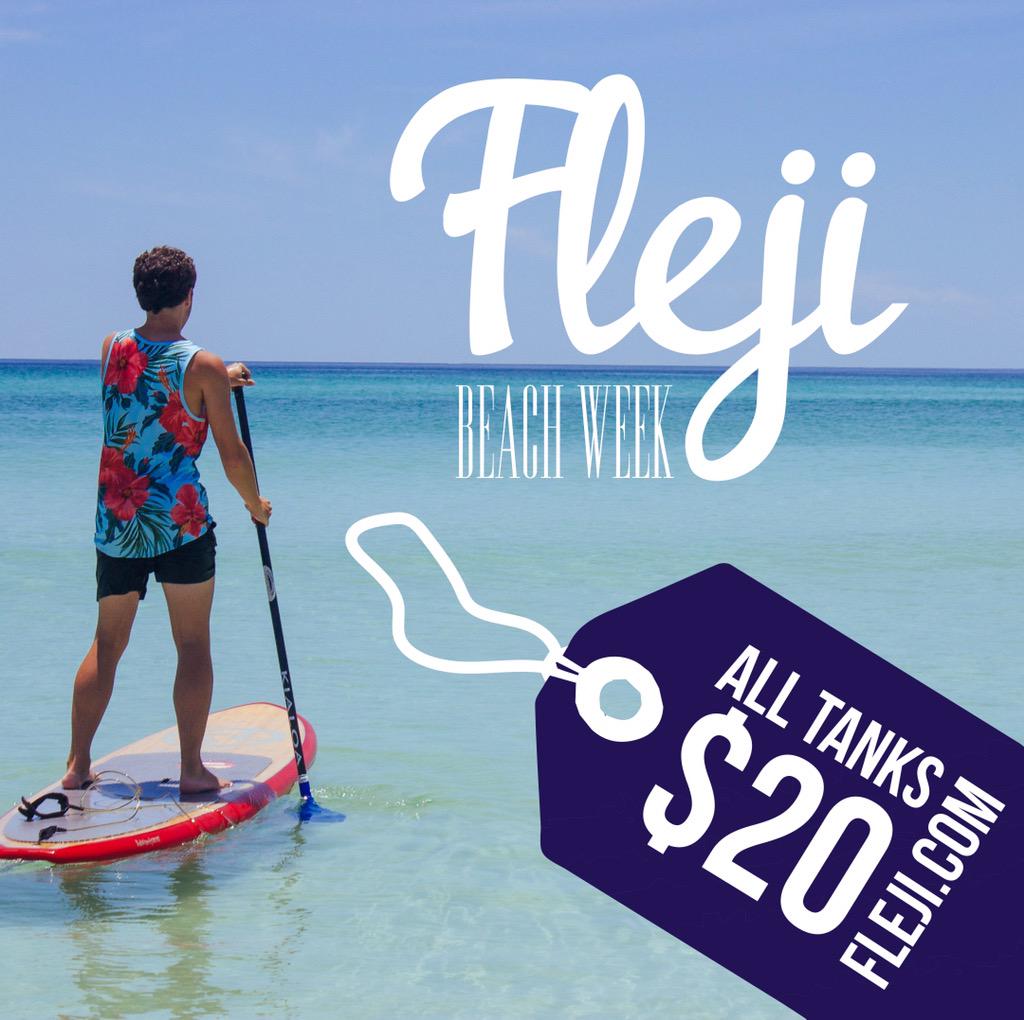 flejitanks's tweet photo. It's a perfect day to stock up for summer, &amp; during our Fleji Beach Week Sale, all tanks are just $20! http://t.co/hRtsaIGraM