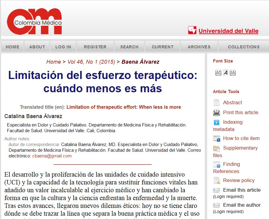 Limitación del esfuerzo terapéutico: cuándo menos es más.
colombiamedica.univalle.edu.co/index.php/come…