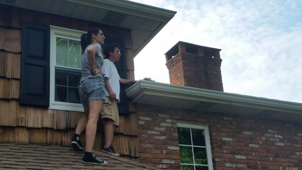 Today <a href="/cathydebuono/">Cathy DeBuono</a> got "Huck Finned " into cleaning the gutters at her mom's #doccanwait