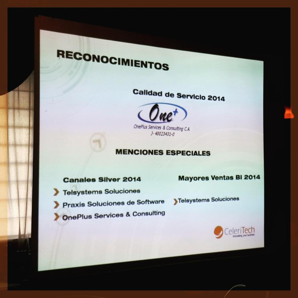 OnePlusSC's tweet photo. ¡Felicidades también para el equipo de @telsystem y de #PraxisSolucionesDeSoftware por sus reconocimientos! 👍 http://t.co/tiv4JNOA8N