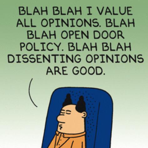 #blahblahblah #opinions #value #valuing #valuingemployees #validate #validating #validation #opendoorpolicy #dissent