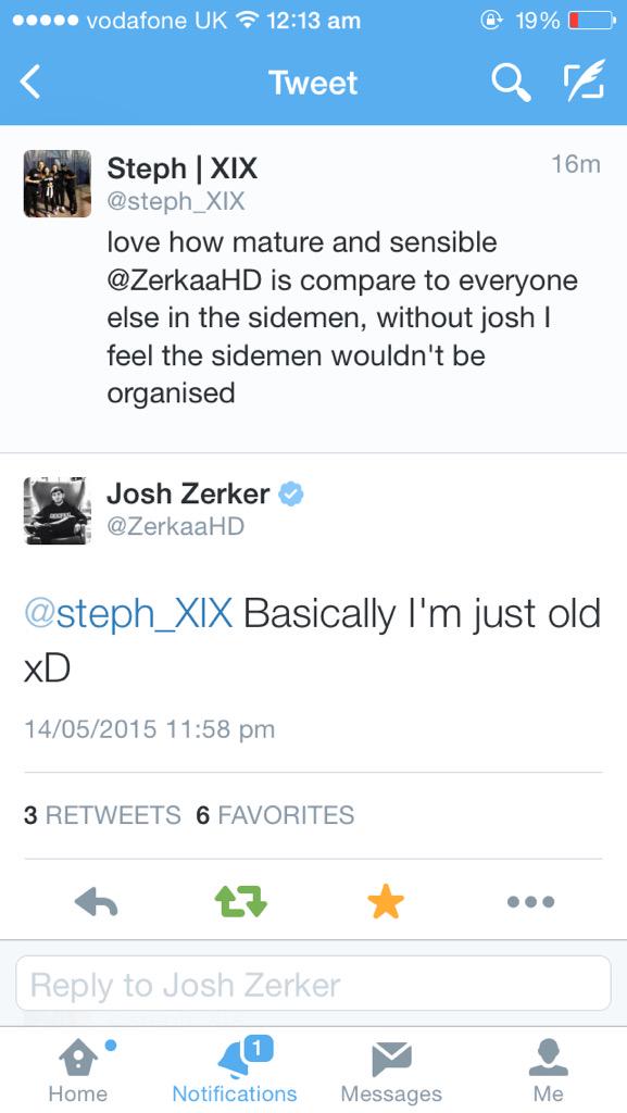 heyyitsstephx's tweet photo. Josh replied and it wasn't that zenkaa kid, it was actually Josh😱😻😻 http://t.co/itxEDu6D2N