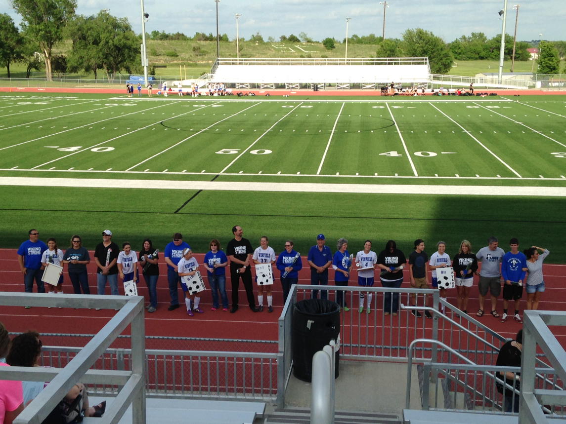 cpthomp4's tweet image. At Girls Soccer Senior Night.  Congrats Lady Vikes, you will be missed!