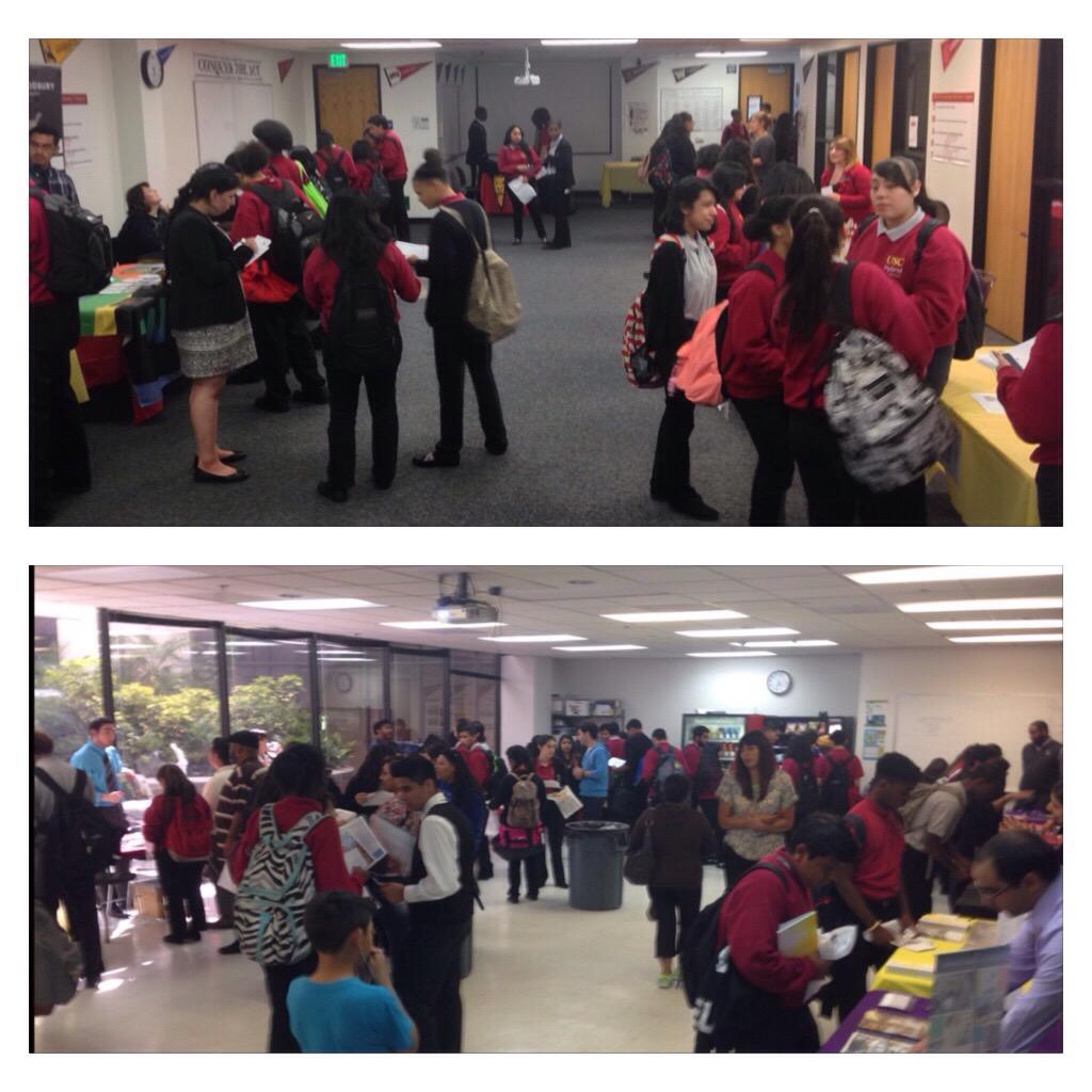The student-run @USCHybridHigh College Fair has started with over 30 universities represented! #PMC @EdnovateSchools