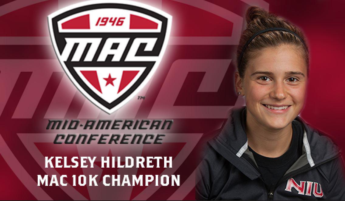 Kelsey Hildreth just became the first Huskie EVER to win the 10K at the MAC Outdoor Track &amp; Field Championships! #NIU