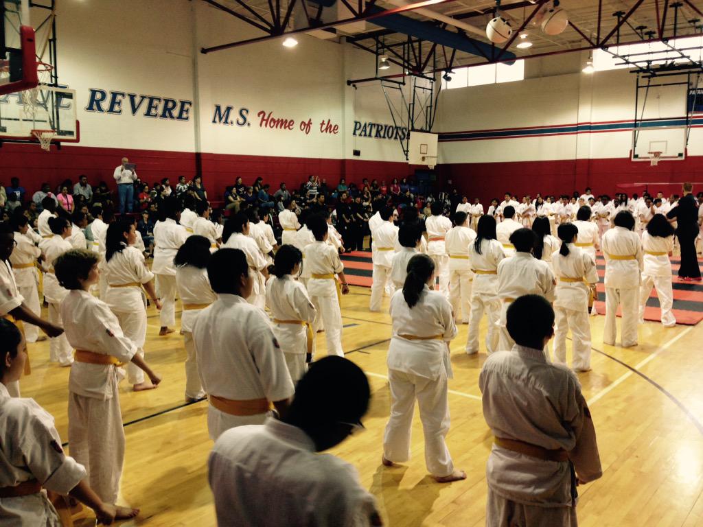 Students at <a href="/RevereMS/">Revere Middle School</a> about to put on their new belts! <a href="/HoustonISD/">Houston ISD</a>