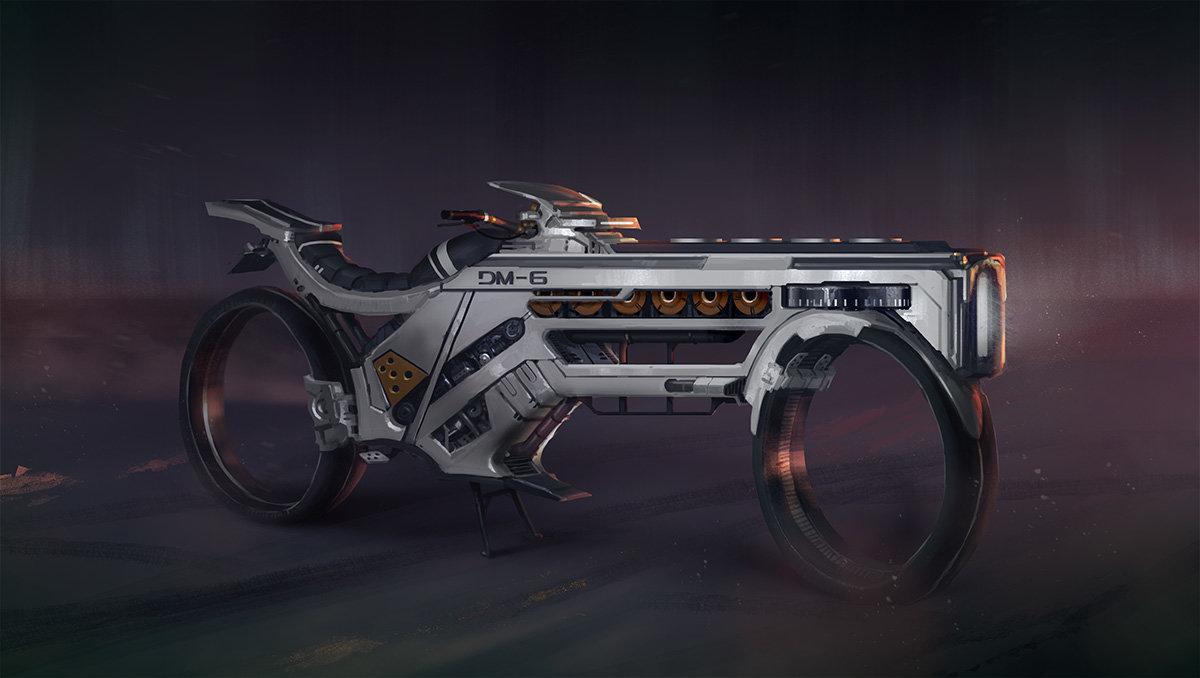 Bike concept for a #scifi RPG by Jonathan Dawo buff.ly/1cPq2RI #rpg #conceptart #gameart #mech #futuristic