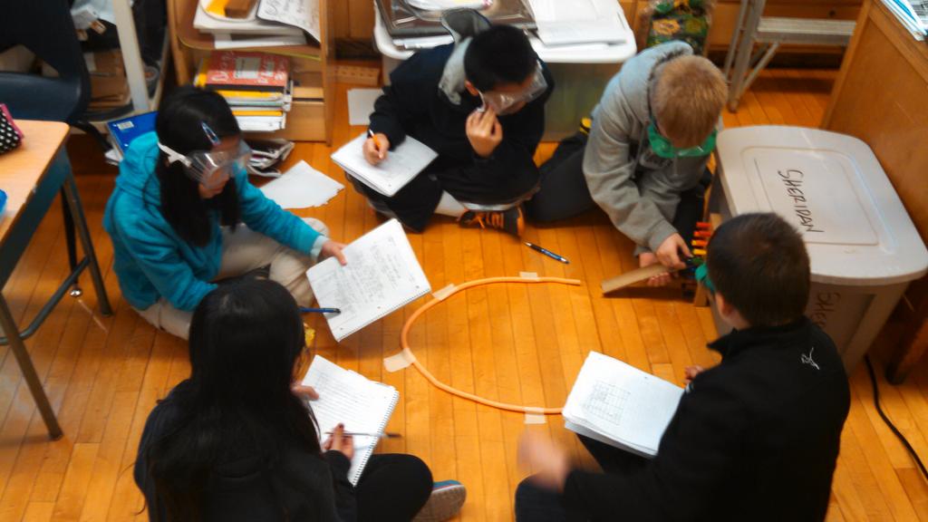 bjkeane1's tweet photo. #MSUrbanSTEM15 Students investigating how fast is too fast and Newton's laws of motion. http://t.co/2WdQVG2RBn