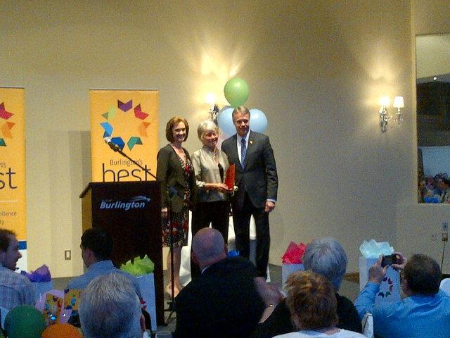 cityburlington's tweet photo. Congrats to Mary Nichol on winning the #CommunityService Award. #BurlON Best. http://t.co/IsIgXT5b96