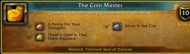 Ellesaya's tweet photo. SO greatful to never look at the Dalaran fountain again. Just earned the [The Coin Master] Achievement! #Warcraft http://t.co/vRtMK1qgDZ