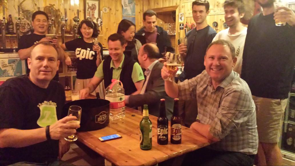 SHerrickNZ's tweet photo. @EpicBeer going down at Jackie's Beernest on Shanghai backstreet. Success @lukenicholas @ANZ_NZ #yourworldyourway http://t.co/PlQPD7awgy