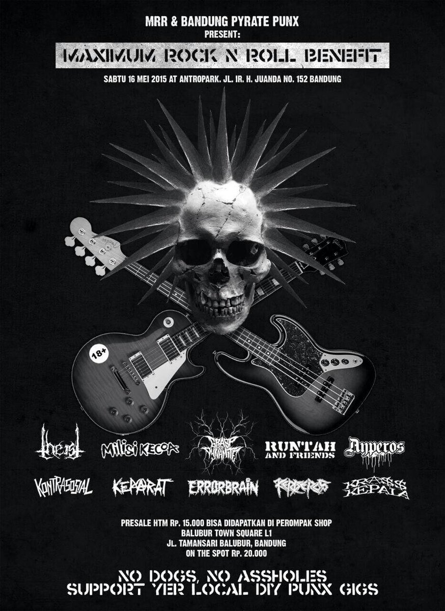 Besok, MAXIMUM ROCK N ROLL BENEFIT, Venue Beehouse Lucky Square, Ticket price 15K Presale, 20K On The Spot