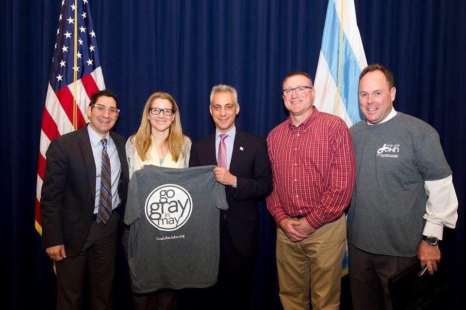 Live_Like_John's tweet photo. #TBT. This time last yr we announced the City of Chicago's 1st #GoGrayInMay Day w/ @RahmEmanuel &amp; @mattoshea19. http://t.co/3dC7BbVkpv