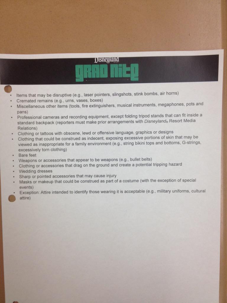 canyon2015's tweet photo. Grad Nite Info.
Prohibited Items &amp; Security Policy http://t.co/tDs27Q46Pi