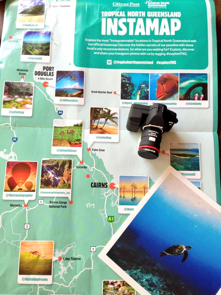 AdventureMumma's tweet photo. WaHoo!! Just got my @CairnsGBR @Queensland #InstaMap & so pleased to see all the GR8 #TNQ IG PHOTOS featured 😍📷😍 http://t.co/Nr8o6xrlal
