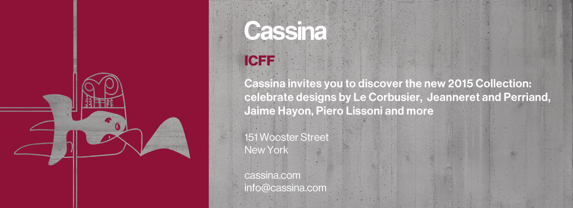 Cassina's tweet photo. Discover the new @Cassina #2015collection at @ICFF #NY #design @PieroLissoni @HayonStudio #LeCorbusier #Perriand http://t.co/V1WsmaLaX6