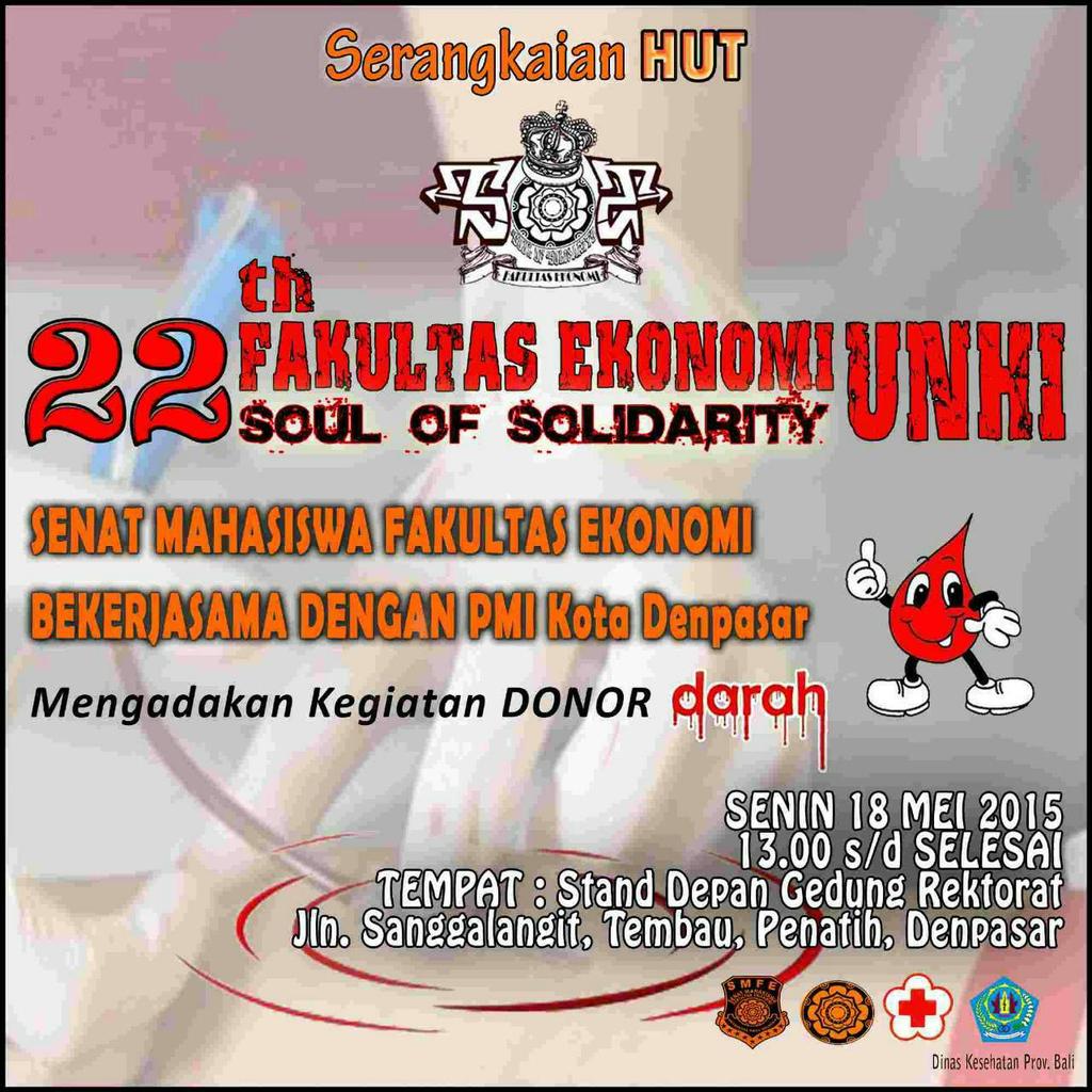 Datang dan donorkan darah anda dalam Pengabdian masyarakat bersama Fakultas Ekonomi UNHI 😄