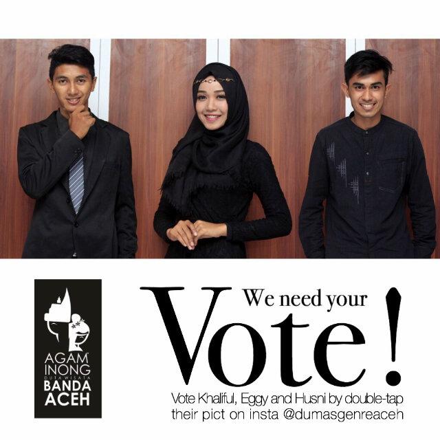 chalidamakmoer's tweet photo. Vote Agam Khaliful, Inong Eggy dan Agam Husni dengan cara LOVE/LIKE foto mereka di akun @dumasgenreaceh. Makasih:-)< http://t.co/BeeJnXqGcp