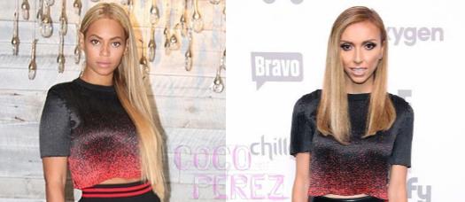 PerezHilton's tweet photo. #Beyonce vs. #GiulianaRancic: Who wore it better?? http://t.co/cEAG6I5CCW http://t.co/ykTPbtQkAE
