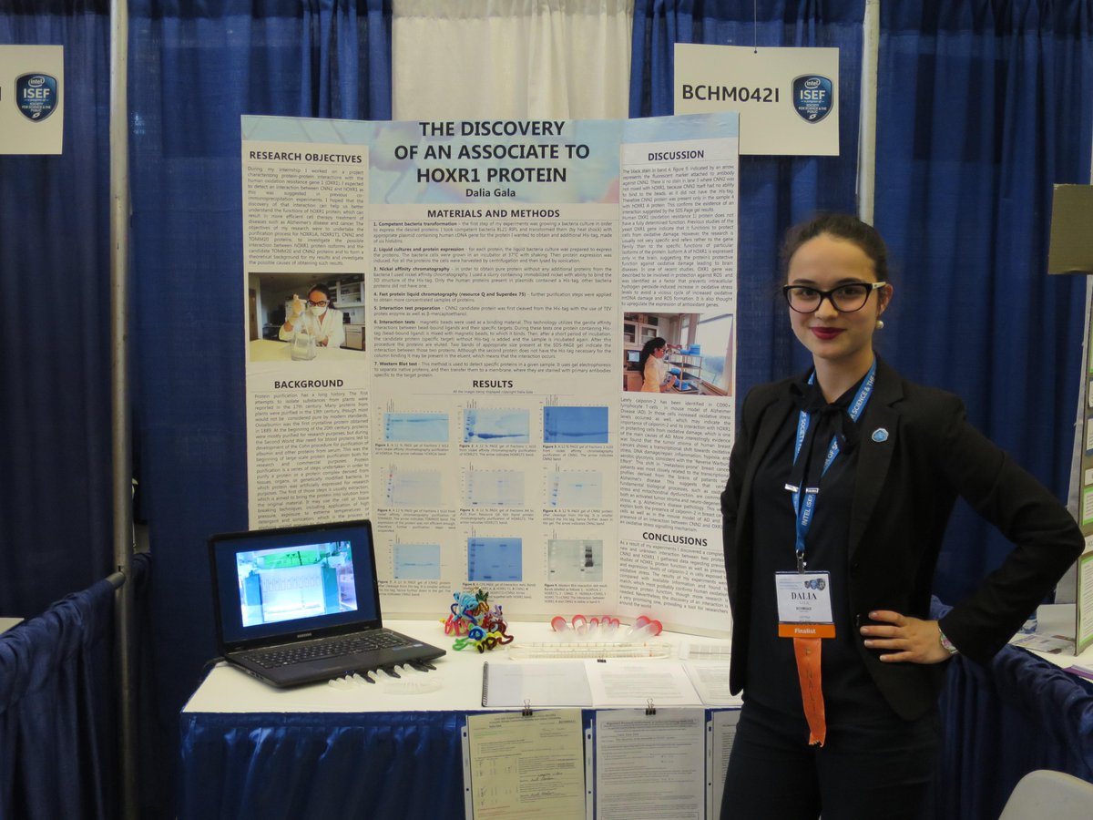 dalia_science's tweet photo. #IntelISEF #intelisef2015 #IntelISEFsuperpower My superpower: I can test proteins to try to stop neurodegeneration! http://t.co/mBlxhVNsUe