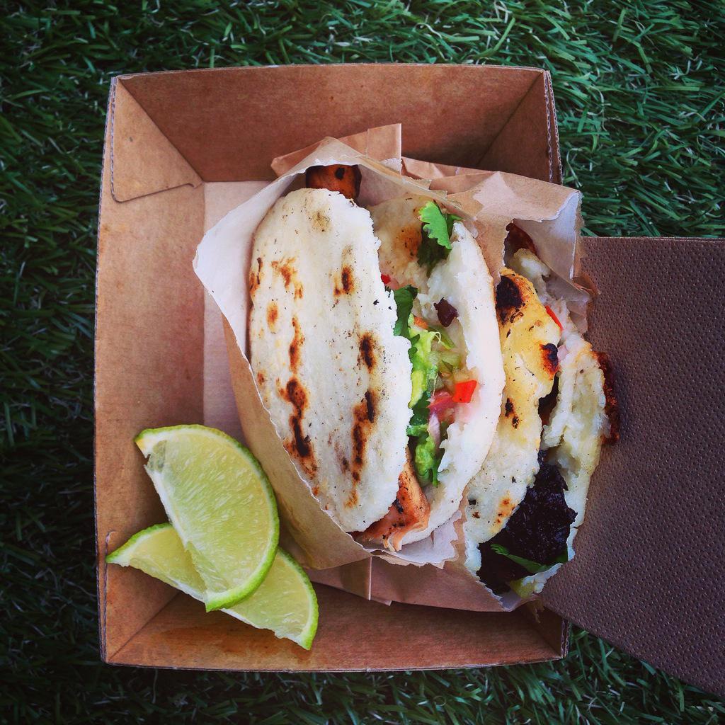 sonido69's tweet photo. AREPAS at Melbourne CBD! Last two AREPAS of the day: Chicken - Morcilla 
See you next Friday at @LittleVegPatch http://t.co/NPJQ5DdwrB
