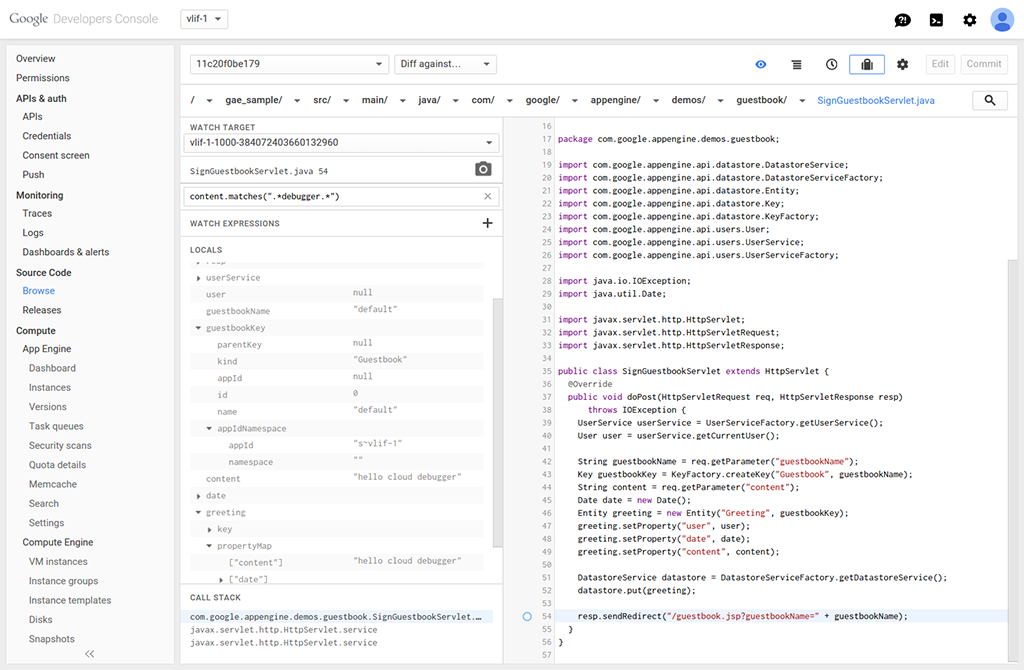 googlecloud_jp's tweet photo. #CloudDebugger ではアプリを停止させることなくローカル変数とスタックトレースを確認できますが、この機能が #AppEngine でも使えるようになりました! http://t.co/kIH5Cyub1h #gcpja http://t.co/csy3exr0RY