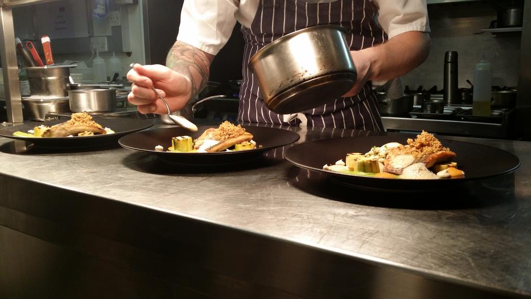 chris_chefterry's tweet photo. New dish on the menu @Eat_at_StPauls @HarbourandJones  grey mullet, courgette,  white bean and red pepper!! #newdish http://t.co/3rQwMeXhdP