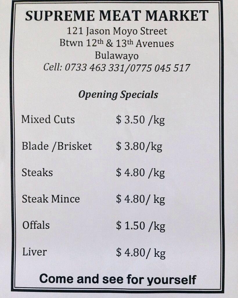 Come and check out our opening offers! #bargain #meat #bulawayo