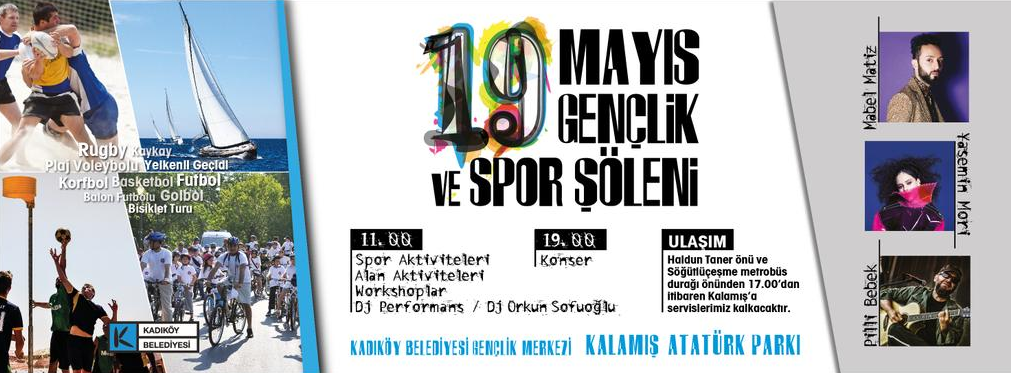 Caddescope's tweet photo. 19 Mayıs kutlamaları bu sene Kalamış Atatürk Parkı'nda! 

Konserler: Mabel Matiz, Yasemin Mori, Pilli Bebek http://t.co/JYwvi9LHLX