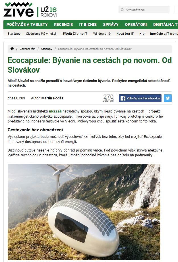 NiceArchitects's tweet photo. #zivesk published amazing article about our @EcocapsuleSk http://t.co/FA6bwimwSR http://t.co/1CudH7YtwL