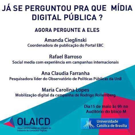 Começa agorinha! #UCB #OLAICD #Comunicacaodigitalpublica