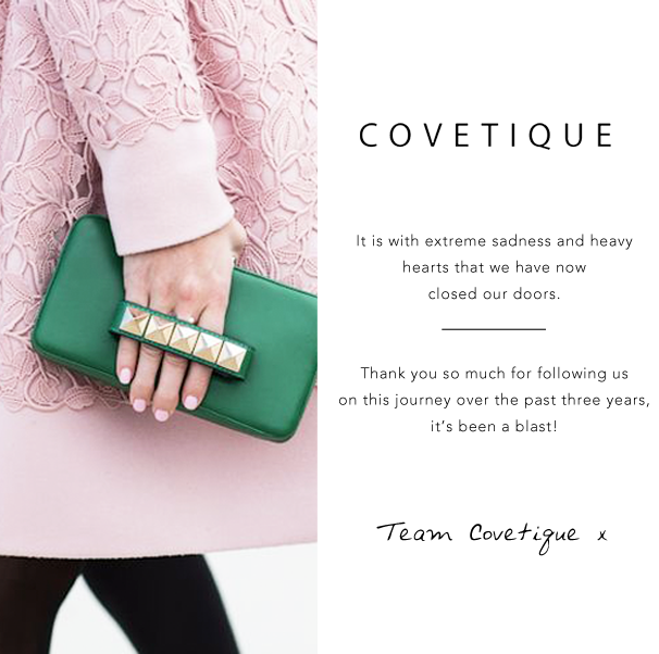 Covetique's tweet photo. Thank you so much for for joining us on this journey, we've had such a blast! Much love, Team Covetique x http://t.co/aUFhBuLsVY