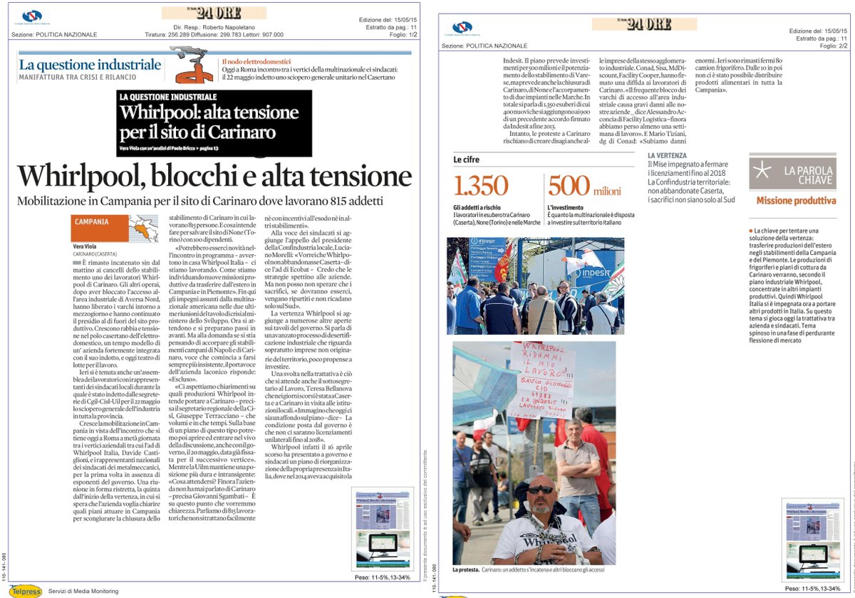 VozzaSalv's tweet image. Manteniamo viva attenzione sui lavoratori #Whirlpool di Carinaro. Siamo vicini agli 815 operai e alle loro famiglie.