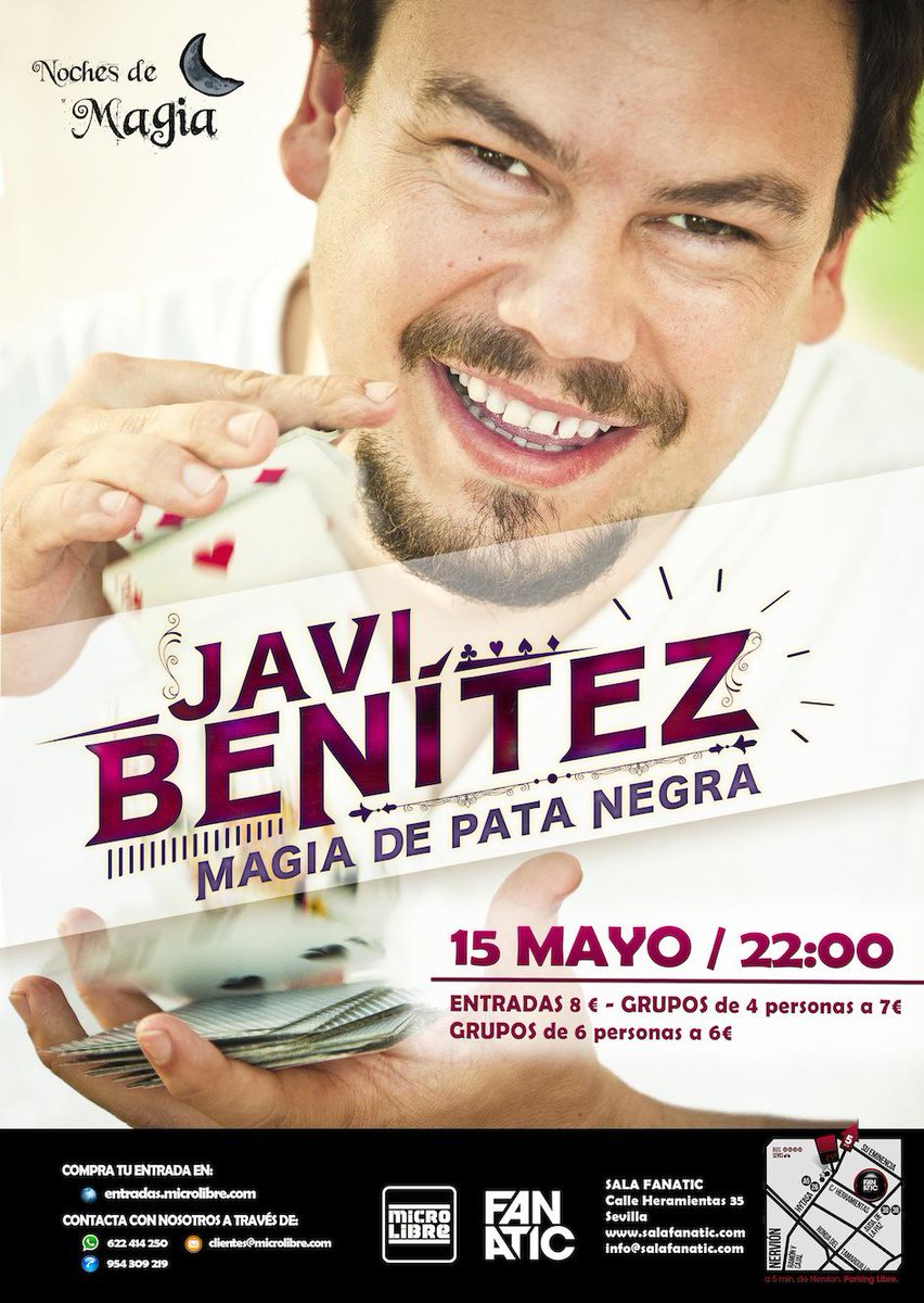 <a href="/OcioenSevilla/">Ocio en Sevilla</a> Esta Noche Magia con Javi Benítez en Sala Fanatic.
Reserva tu entrada entradas.microlibre.com