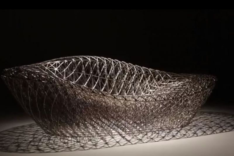 Printing3DToday's tweet image. Spider web inspired lounge chair 3D printed by 3D System's Janne Kyttanen bit.ly/1EK6Zin #3dprinting