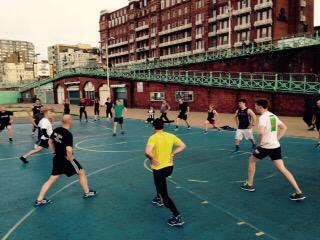 BailsUK's tweet photo. @AnytimeFitUK @LifeFitnessUK @5wis @AlanLouden Rocking the early morning workout on Brighton Beach #AFConf15 http://t.co/oHio7uAtis