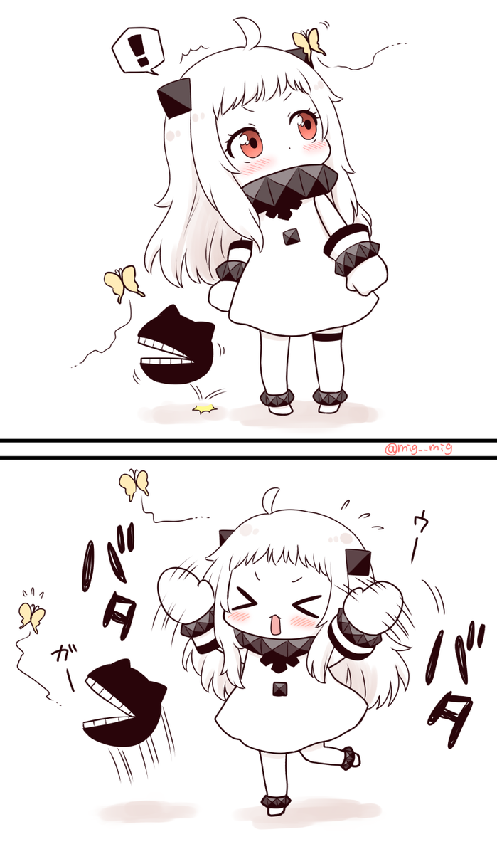 ほっぽちゃんと蝶 #北方棲姫 #ほっぽちゃん 
