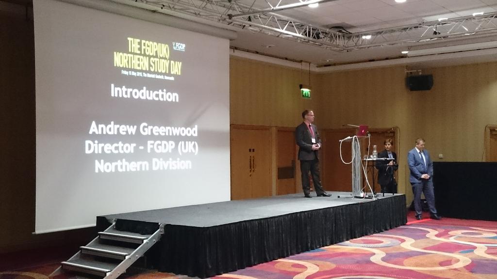 FGDP_UK's tweet photo. Northern Divisional Director Andrew Greenwood @implantdentaluk introducing #NorthernStudyDay #dentistry http://t.co/owlXrcc9OF