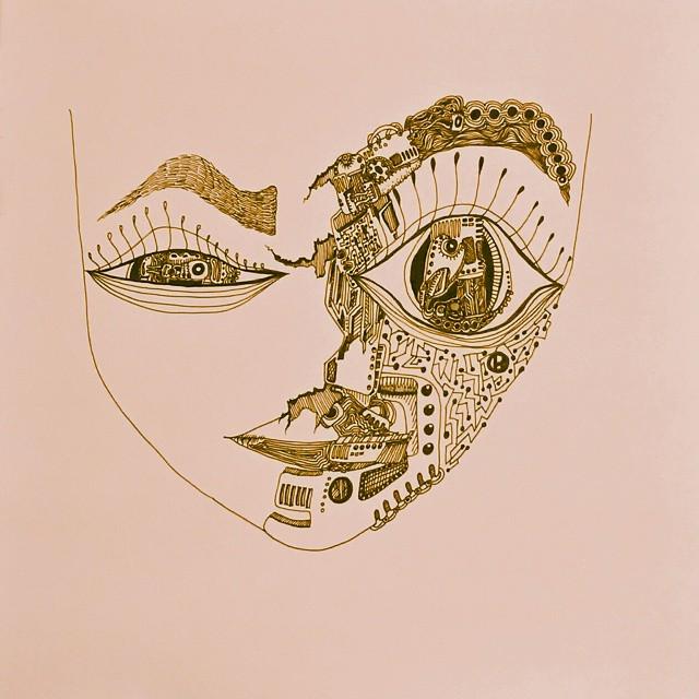 Otherbots's tweet image. Half machine half human. #halfhuman #halfmachine #half  #doodle #art #drawing #face #curious #little #robot #cute #…