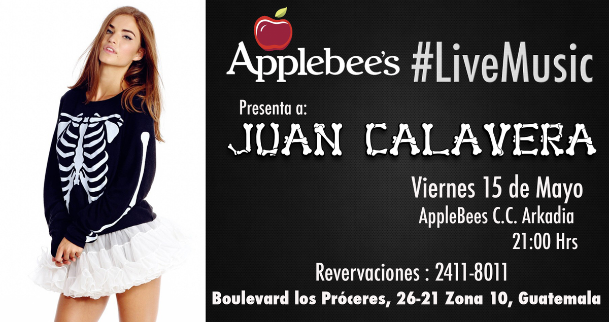 JuanCalavera_gt's tweet photo. Hoy en @applebeesguate de @ArkadiaGT 21H @quehacemosengt @Madein_Guate @AllMadeInGuate @elGuatemalteco1 @WebsitesGT http://t.co/qrkJ8oY2tI