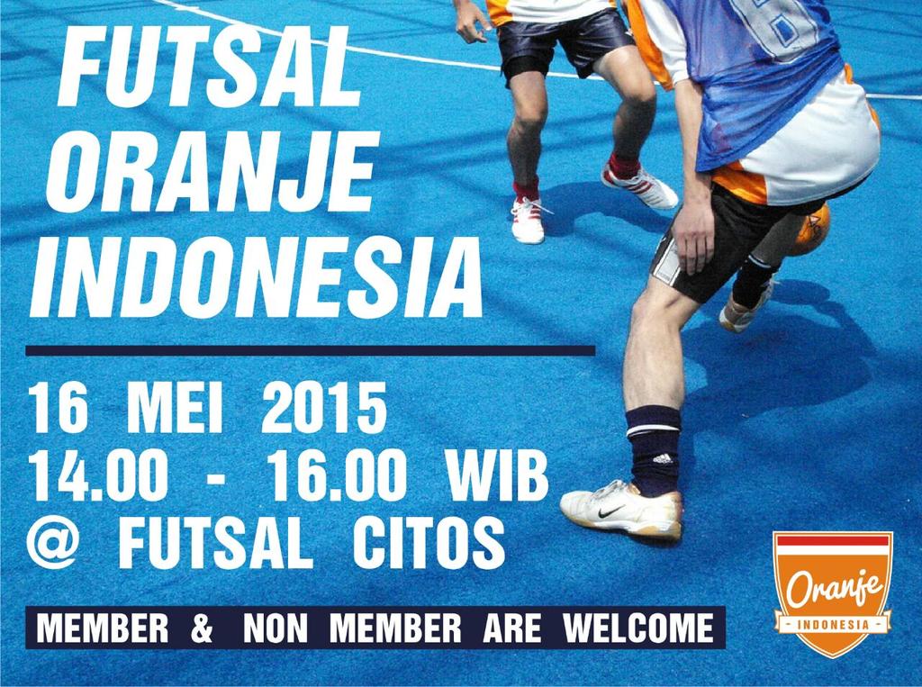 OranjeINDO's tweet photo. Besok nih, Sabtu 16 Mei jam 14.00 - 16.00 di Futsal Citos Jaksel. Member dan non member, ditunggu kehadirannya. http://t.co/jqHpb0ragv