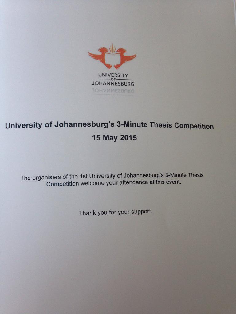ujlibscience's tweet photo. #UJ 3-Minute Theses Competition 15/05/2015 #ResearchUJ @SCIENTIAEUJ @mediauj @ResearchUJ http://t.co/gKOrK6Fk51