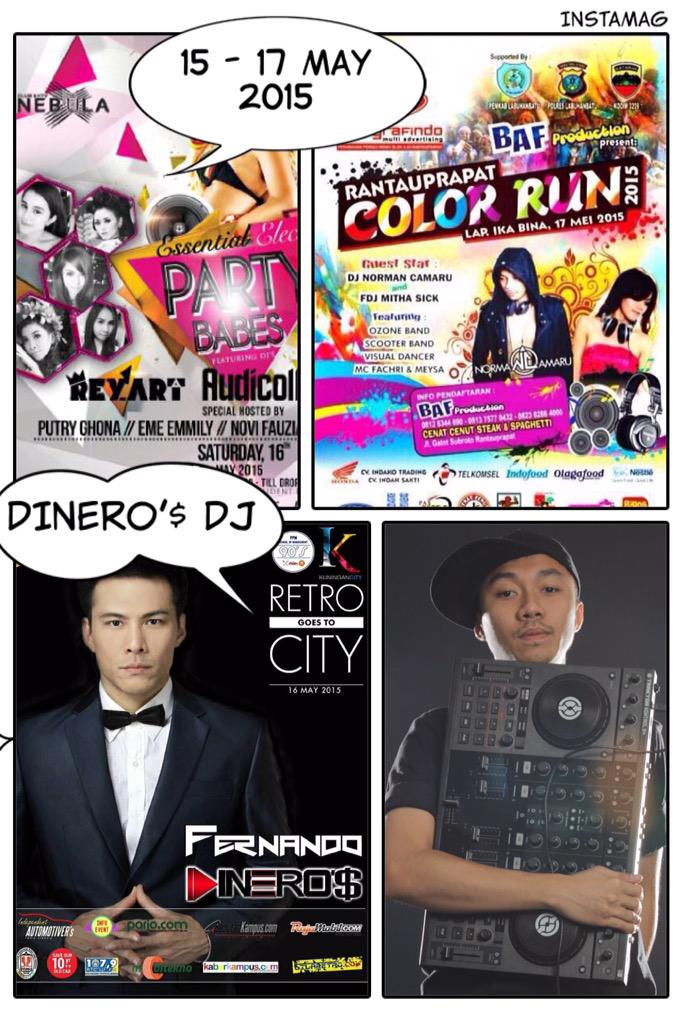 SahabatNando's tweet photo. This Week 15-17 May 2015, DINERO'$ DJ Gigs @DJ_Fnando @IANNOW_ @deejayarter @camaru_noorman DJ Audi Cola #semangat http://t.co/EZ5zzcnZZk